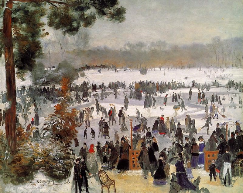 Skaters in the Bois de Boulogne - 1868. Pierre-Auguste Renoir