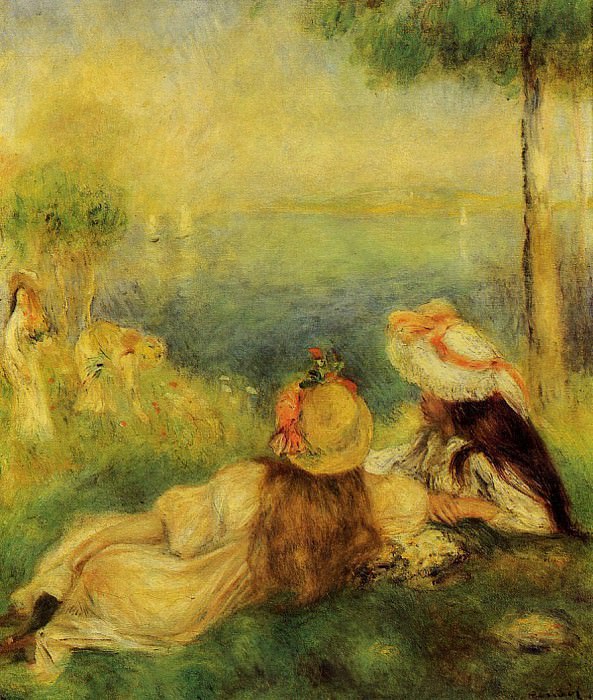 Young Girls by the Sea. Pierre-Auguste Renoir