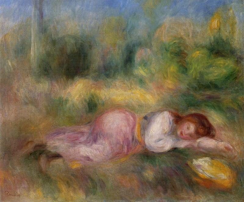 Girl Streched out on the Grass. Pierre-Auguste Renoir