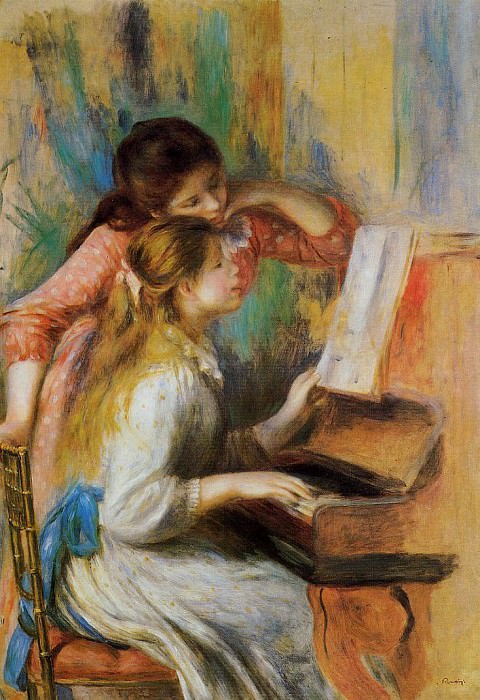Девушки за фортепиано. Пьер Огюст Ренуар