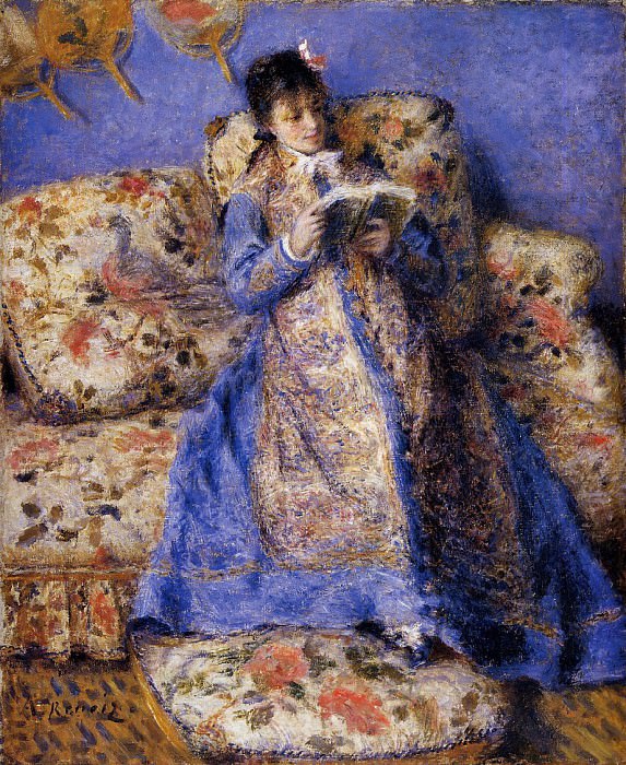 Camille Monet Reading. Pierre-Auguste Renoir