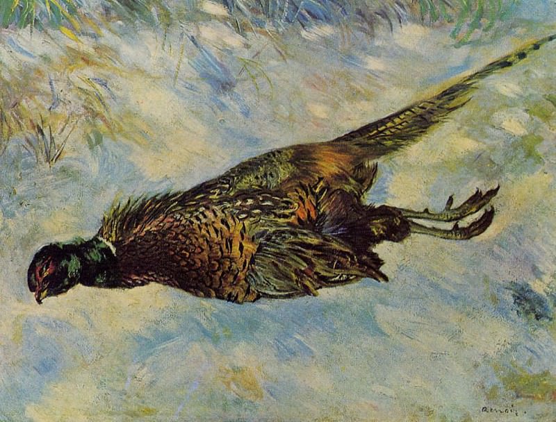 Pheasant in the Snow. Pierre-Auguste Renoir