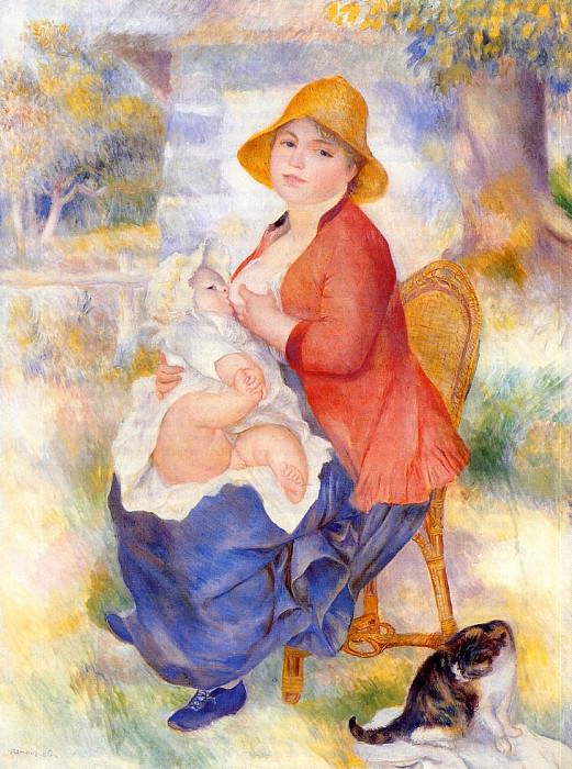 Motherhood (also known as Woman Breast Feeding Her Child). Pierre-Auguste Renoir