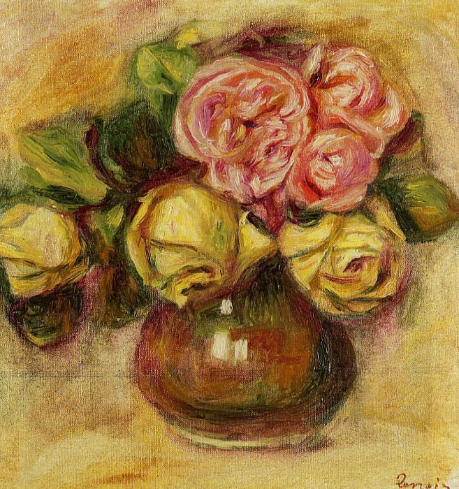 Vase of Roses. Pierre-Auguste Renoir