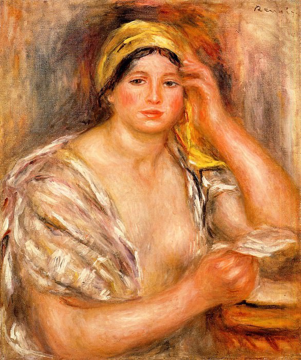 Woman with a Yellow Turban. Pierre-Auguste Renoir
