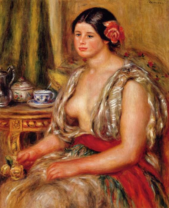 Young Woman Seated in an Oriental Costume. Pierre-Auguste Renoir