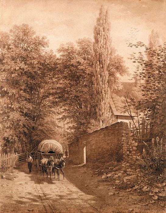 Домик в лесу (Пейзаж с фургоном). 1863. Иван Иванович Шишкин