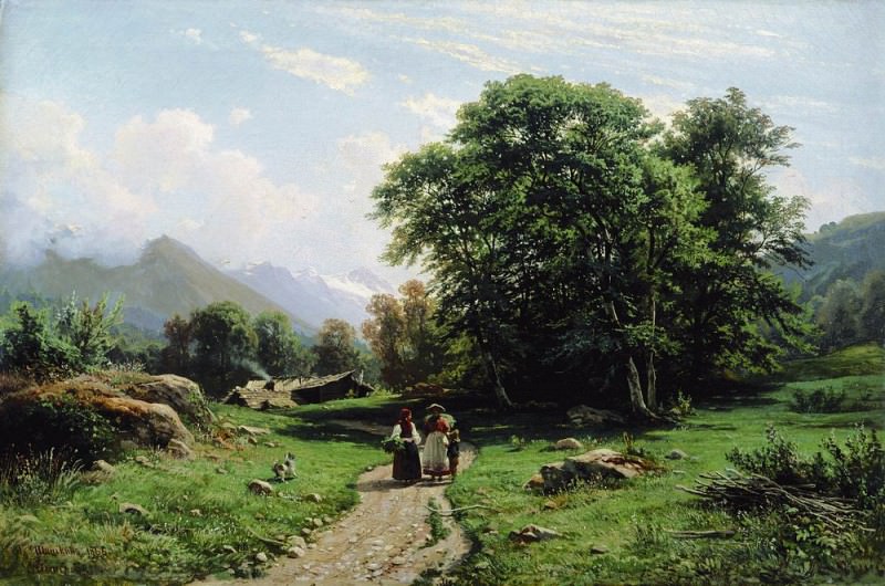 Швейцарский пейзаж 1866 62х93. Иван Иванович Шишкин