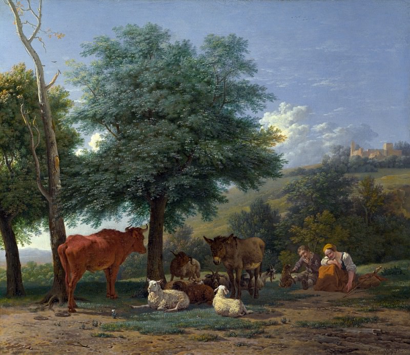 Дюжарден, Карел - Домашние животные с мальчиком и пастушкой. Часть 4 Национальная галерея