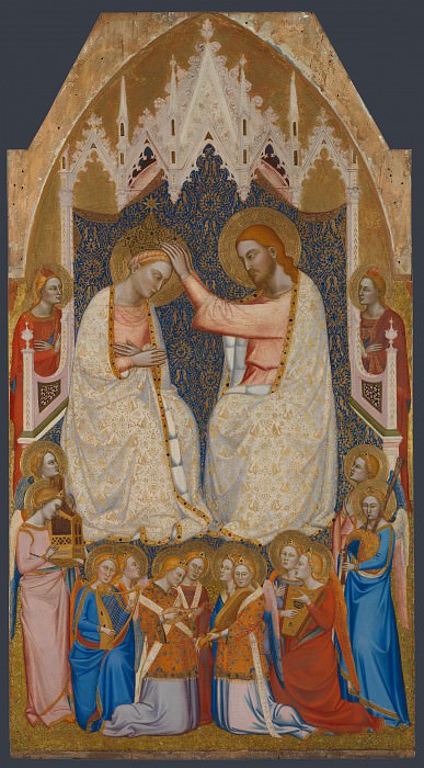 Jacopo di Cione and workshop - The Coronation of the Virgin - Central Main Tier Panel. Part 4 National Gallery UK