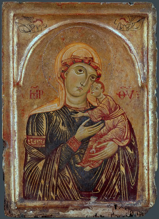 Тосканский мастер - Мадонна с Младенцем и двумя ангелами. Часть 4 Национальная галерея
