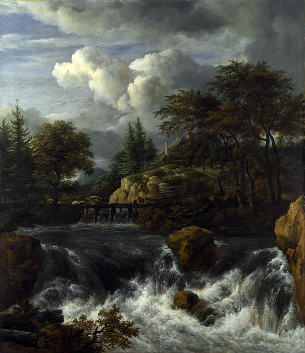 Jacob van Ruisdael - A Waterfall in a Rocky Landscape. Part 4 National Gallery UK