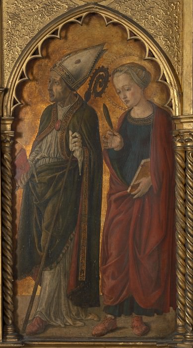 Jacopo di Antonio (Master of Pratovecchio) - A Bishop (Donatus) and a Female Martyr (Antilla). Part 4 National Gallery UK