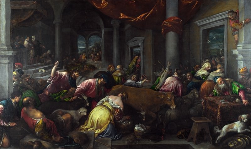 Jacopo Bassano and workshop - The Purification of the Temple. Part 4 National Gallery UK