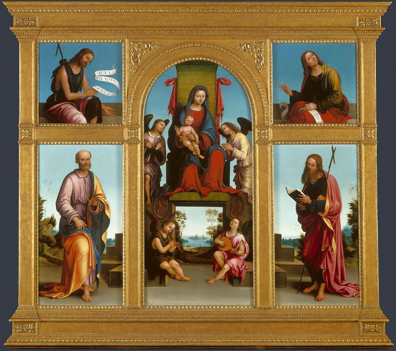 Lorenzo Costa - High Altarpiece, Oratory of S. Pietro in Vincoli. Part 4 National Gallery UK