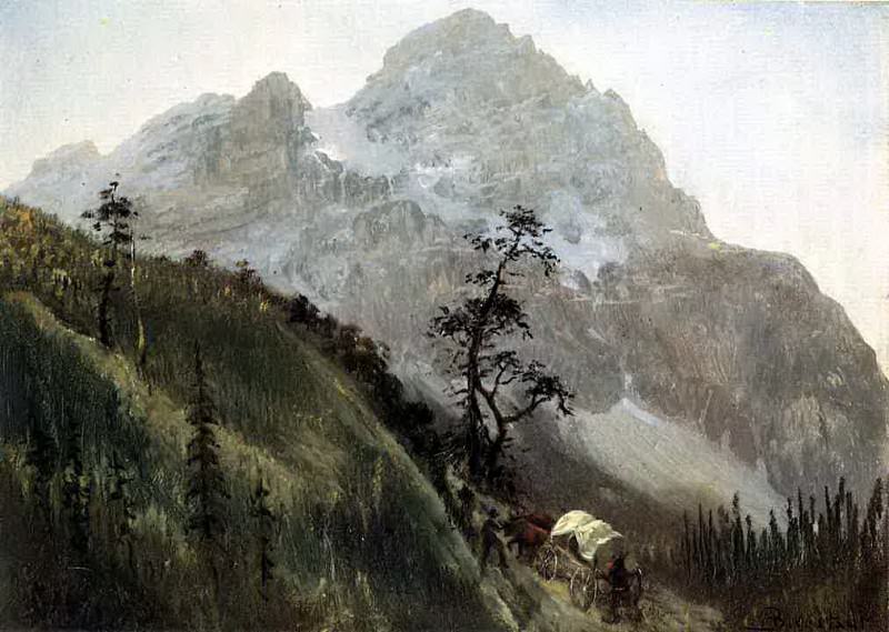 Bierstadt Albert Western Trail the Rockies. Albert Bierstadt
