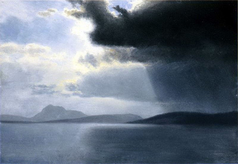 Bierstadt Albert Approaching Thunderstorm on the Hudson River. Albert Bierstadt