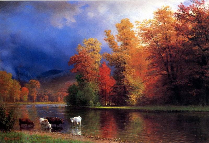 Bierstadt Albert On the Saco. Albert Bierstadt