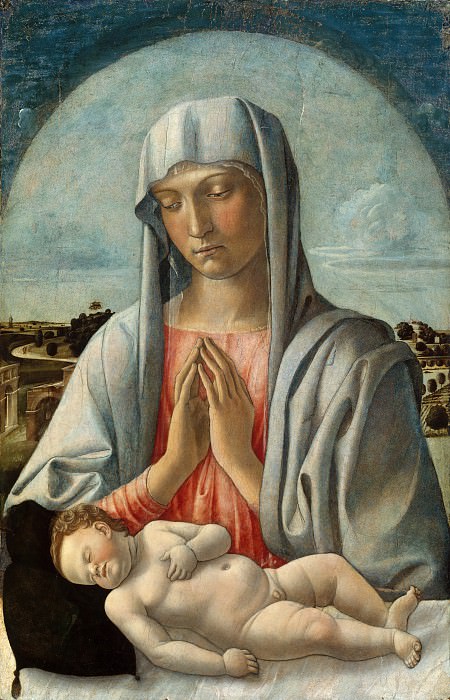 Madonna Adoring the Sleeping Child. Giovanni Bellini