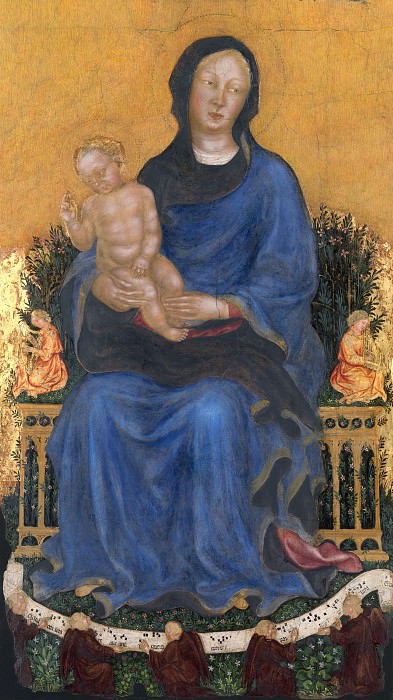 Джентиле да Фабриано (Италия, Умбрия, известен с 1408, умер 1427) - Мадонна с младенцем и ангелами. Музей Метрополитен: часть 4