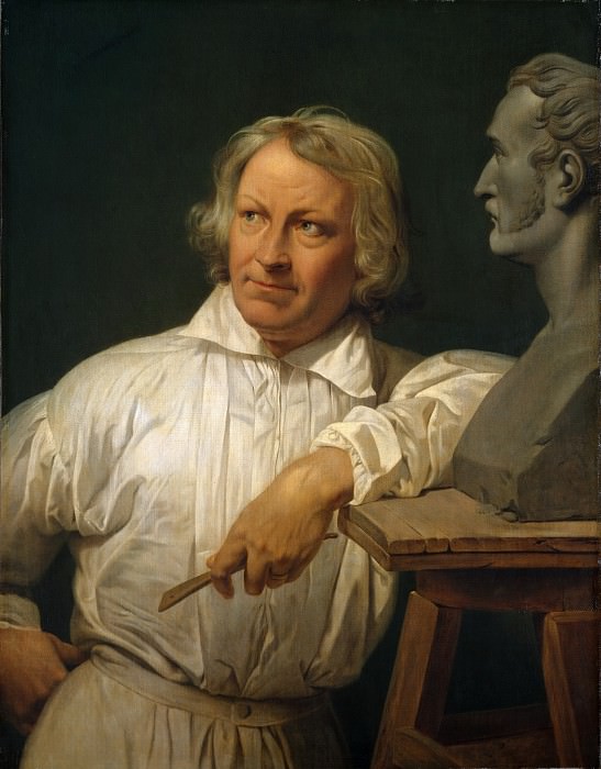 Bertel Thorvaldsen (1768–1844) with the Bust of Horace Vernet. Horace Vernet