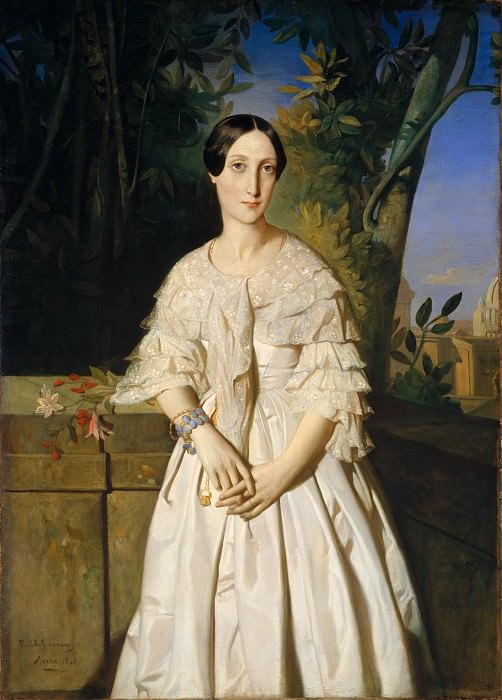 Théodore Chassériau - Comtesse de La Tour-Maubourg (née Marie-Louise-Charlotte-Gabrielle Thomas de Pange, 1816–1850). Metropolitan Museum: part 4
