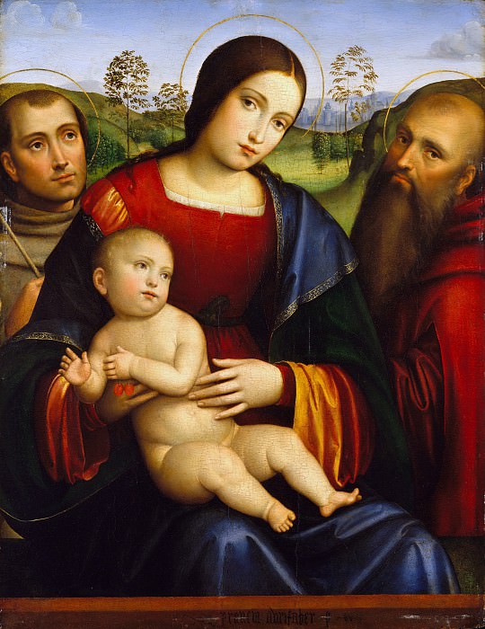 Франческо Франча - Мадонна и младенец со Святыми Франциском и Иеронимом. Музей Метрополитен: часть 4