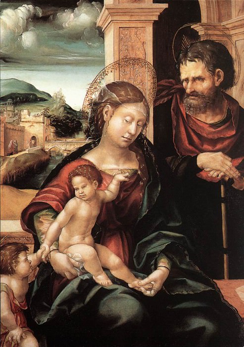 BURGKMAIR Hans Holy Family With Child St John. German artists