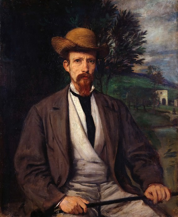 Hans von Marees (1837 - 1887) - Self-Portrait with Yellow Hat. Alte und Neue Nationalgalerie (Berlin)