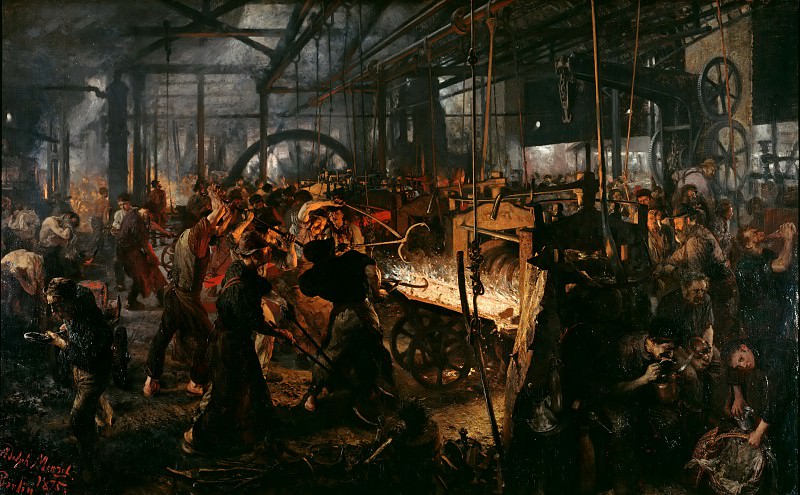 Adolph von Menzel (1815-1905) - The Iron Rolling Mill (Modern Cyclopes). Alte und Neue Nationalgalerie (Berlin)