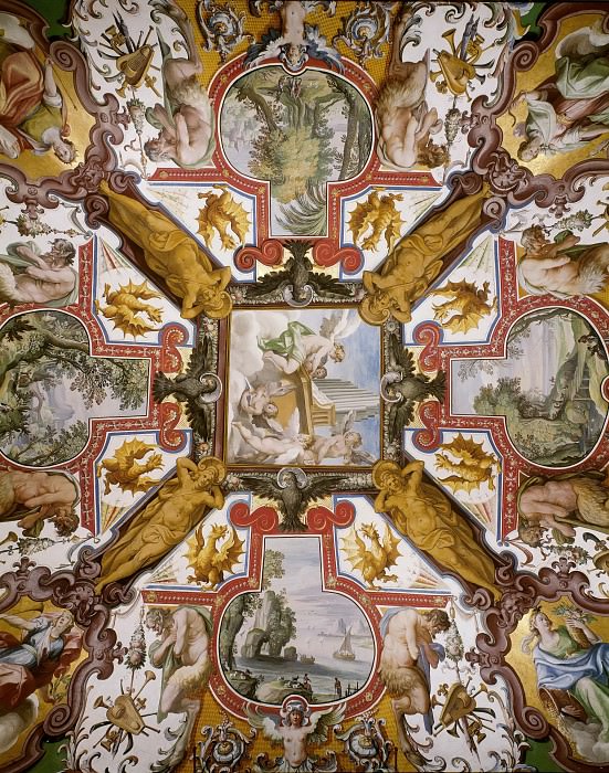 Анонимный итальянский художник - Потолочная фреска Ватиканского секретного архива. Музеи Ватикана - фрески