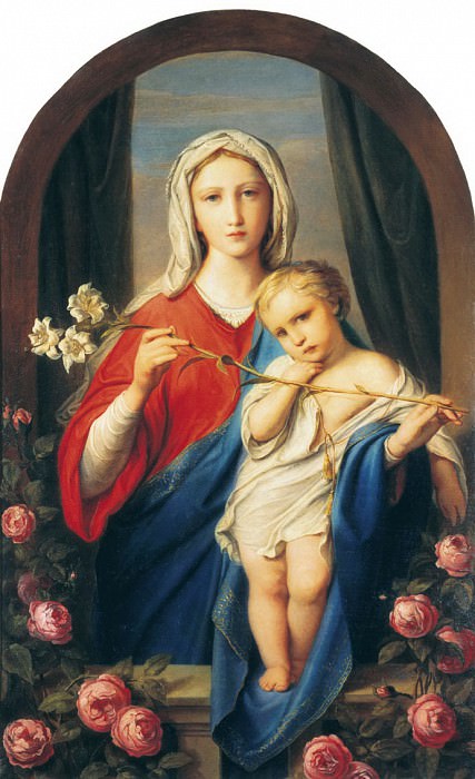 Virgin and Child in roses, Fedor Bruni