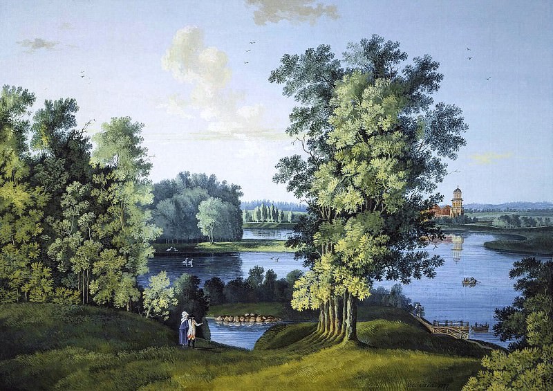 View of Big pond in Tsarskoye Selo park. Semeon Shedrin