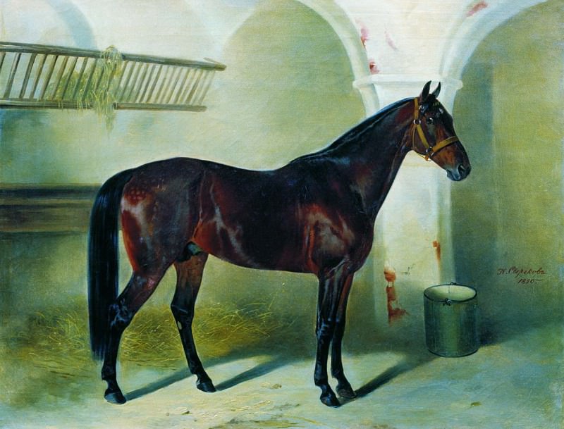 Horse in the stable, Nikolay Sverchkov