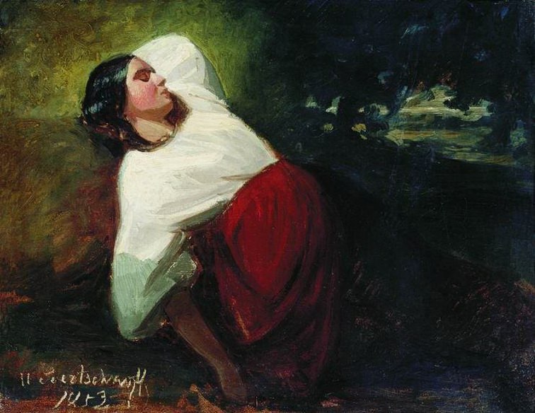 Спящая девушка. 1853. Nikolay Sverchkov