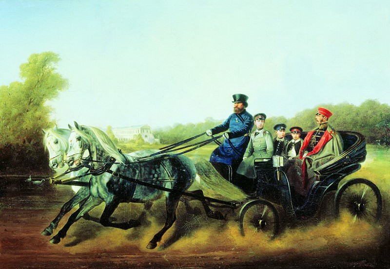 Катание в коляске (Александр II с детьми). Nikolay Sverchkov
