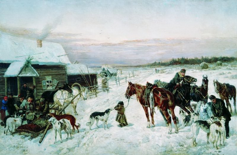 У кабака зимой. 1891. Nikolay Sverchkov