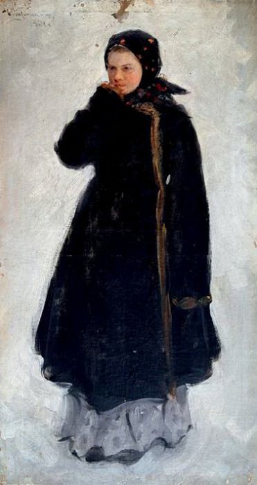 Girl in blue scarf. Ivan Kulikov