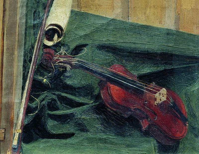 Still life with violin. Ivan Kulikov