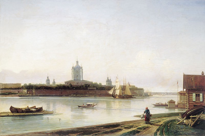 View of Smolny Monastery from Bolshaya Okhta. Alexey Petrovich Bogolubov