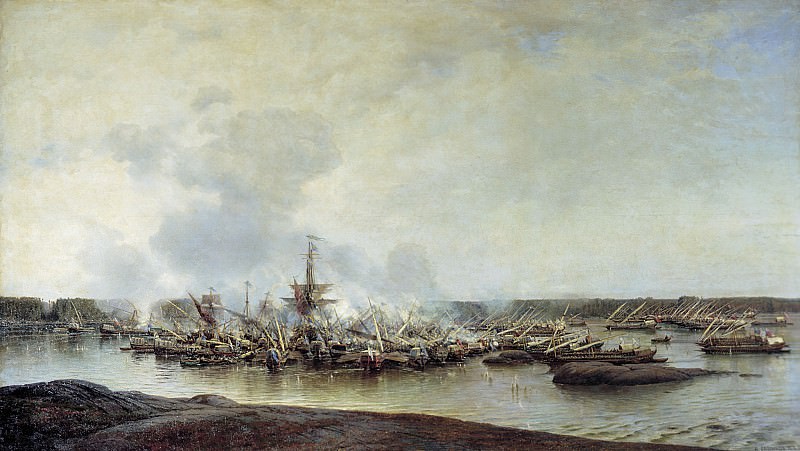 Battle of Gangut July 27, 1714. Alexey Petrovich Bogolubov