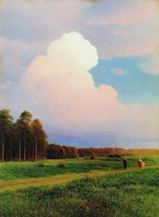 Сельский пейзаж Картон масло 46 x 34 ГРМ. Gavriil Kondratenko