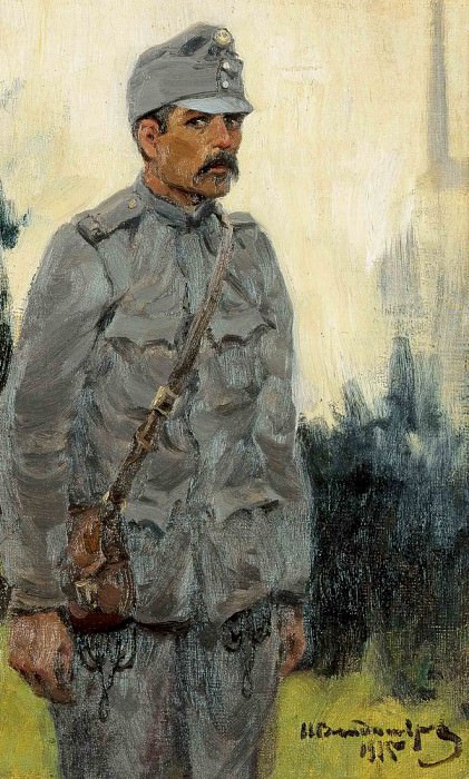 Венгерский солдат. 1915. 39х23см. Холст на картоне, масло. Ivan Vladimirov