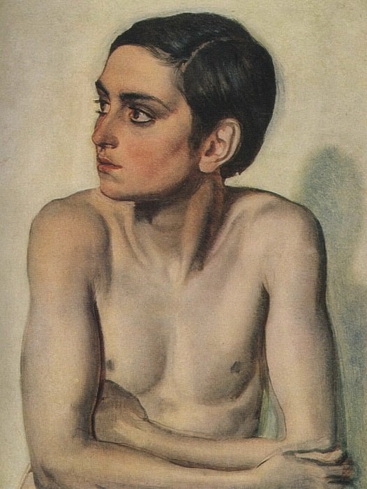 Half-figure of a naked boy. Study for the painting Appearance of Christ to the people. 1830s-1840s. Alexander Ivanov