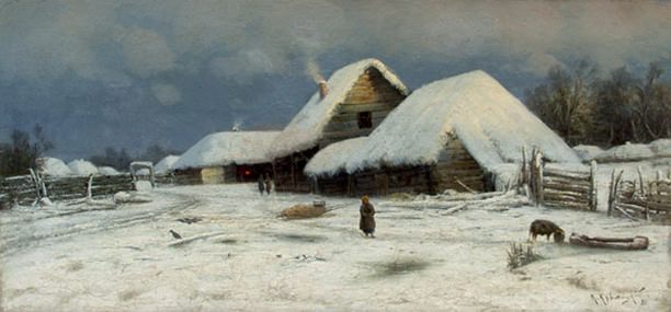 Зима. Деревня. 1881. Константин Крыжицкий