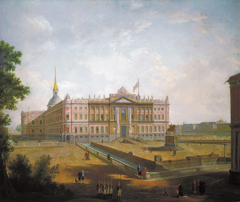 View of Mikhailovsky Castle and Connable Square in St. Petersburg. Fedor Alexeev