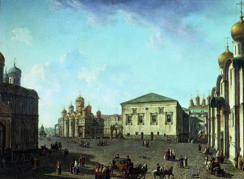 Площадь перед Успенским собором в Московском Кремле. Федор Яковлевич Алексеев