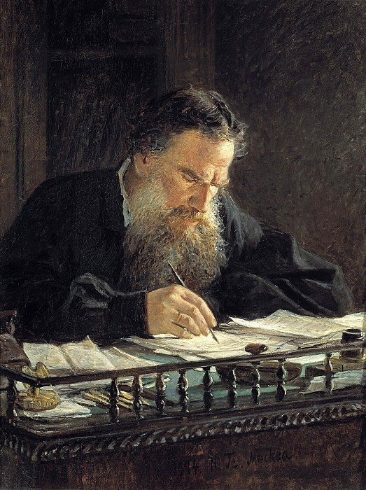 Portrait of writer Count Leo Tolstoy. Nikolay Ge
