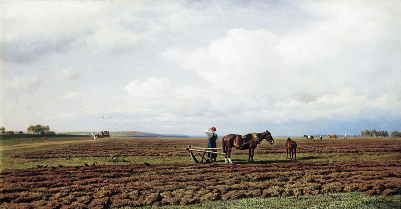 On arable land. Mikhail Clodt