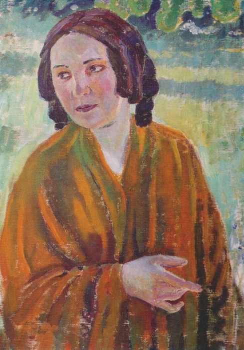 borisov-musatov woman wearing yellow shawl 1904. Виктор Борисов-Мусатов
